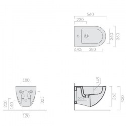 BIDET DREAM SOSP. 56cm SCHEDA TEC.